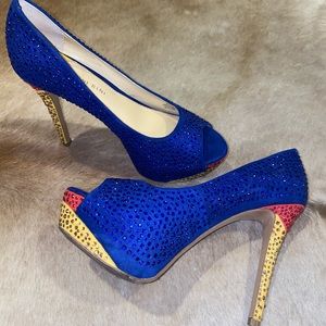 GIANNI BINI RHINESTONE HEELS - SIZE 8